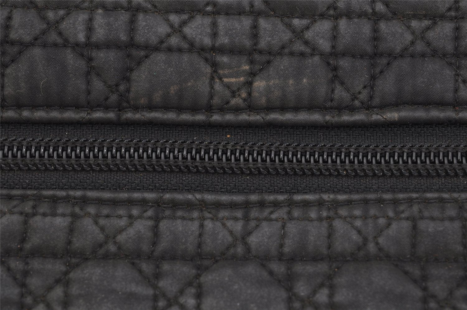 Authentic Christian Dior Vintage Cannage Nylon Shoulder Tote Bag Black CD 4462J