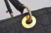 Authentic Christian Dior Vintage Cannage Nylon Shoulder Tote Bag Black CD 4462J