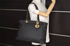 Authentic Christian Dior Vintage Cannage Nylon Shoulder Tote Bag Black CD 4462J