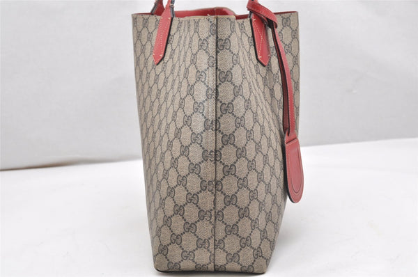 Authentic GUCCI Reversible Shoulder Tote Bag GG PVC Leather 368568 Brown 4462K