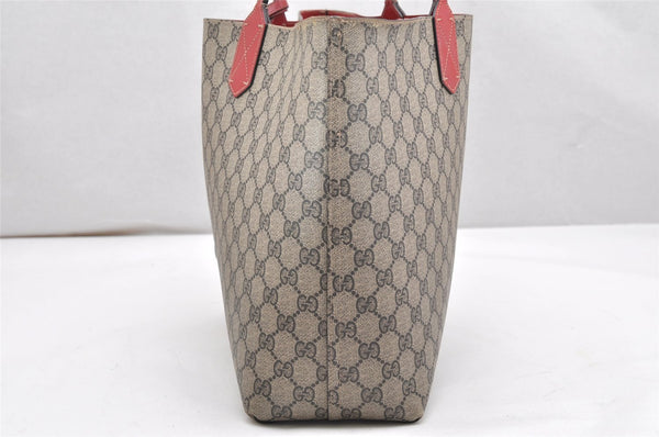 Authentic GUCCI Reversible Shoulder Tote Bag GG PVC Leather 368568 Brown 4462K