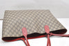 Authentic GUCCI Reversible Shoulder Tote Bag GG PVC Leather 368568 Brown 4462K