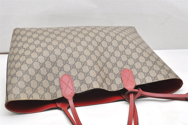 Authentic GUCCI Reversible Shoulder Tote Bag GG PVC Leather 368568 Brown 4462K