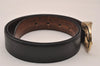 Auth Salvatore Ferragamo Belt Leather Reversible 31.5-35.4" Black Brown 4463J