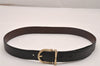 Auth Salvatore Ferragamo Belt Leather Reversible 31.5-35.4" Black Brown 4463J