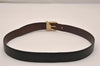 Auth Salvatore Ferragamo Belt Leather Reversible 31.5-35.4" Black Brown 4463J