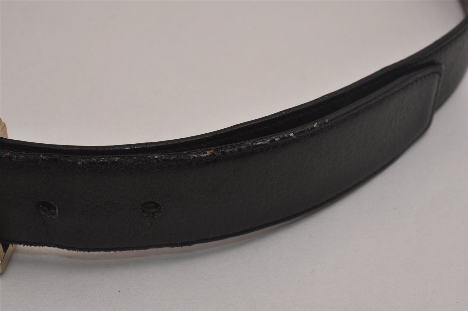 Auth Salvatore Ferragamo Belt Leather Reversible 31.5-35.4