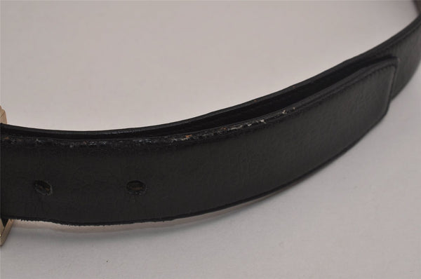 Auth Salvatore Ferragamo Belt Leather Reversible 31.5-35.4" Black Brown 4463J