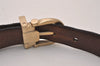 Auth Salvatore Ferragamo Belt Leather Reversible 31.5-35.4" Black Brown 4463J