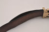 Auth Salvatore Ferragamo Belt Leather Reversible 31.5-35.4" Black Brown 4463J