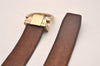 Auth Salvatore Ferragamo Belt Leather Reversible 31.5-35.4" Black Brown 4463J