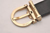 Auth Salvatore Ferragamo Belt Leather Reversible 31.5-35.4" Black Brown 4463J