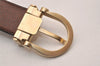 Auth Salvatore Ferragamo Belt Leather Reversible 31.5-35.4" Black Brown 4463J