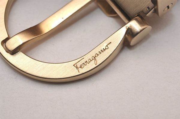 Auth Salvatore Ferragamo Belt Leather Reversible 31.5-35.4" Black Brown 4463J