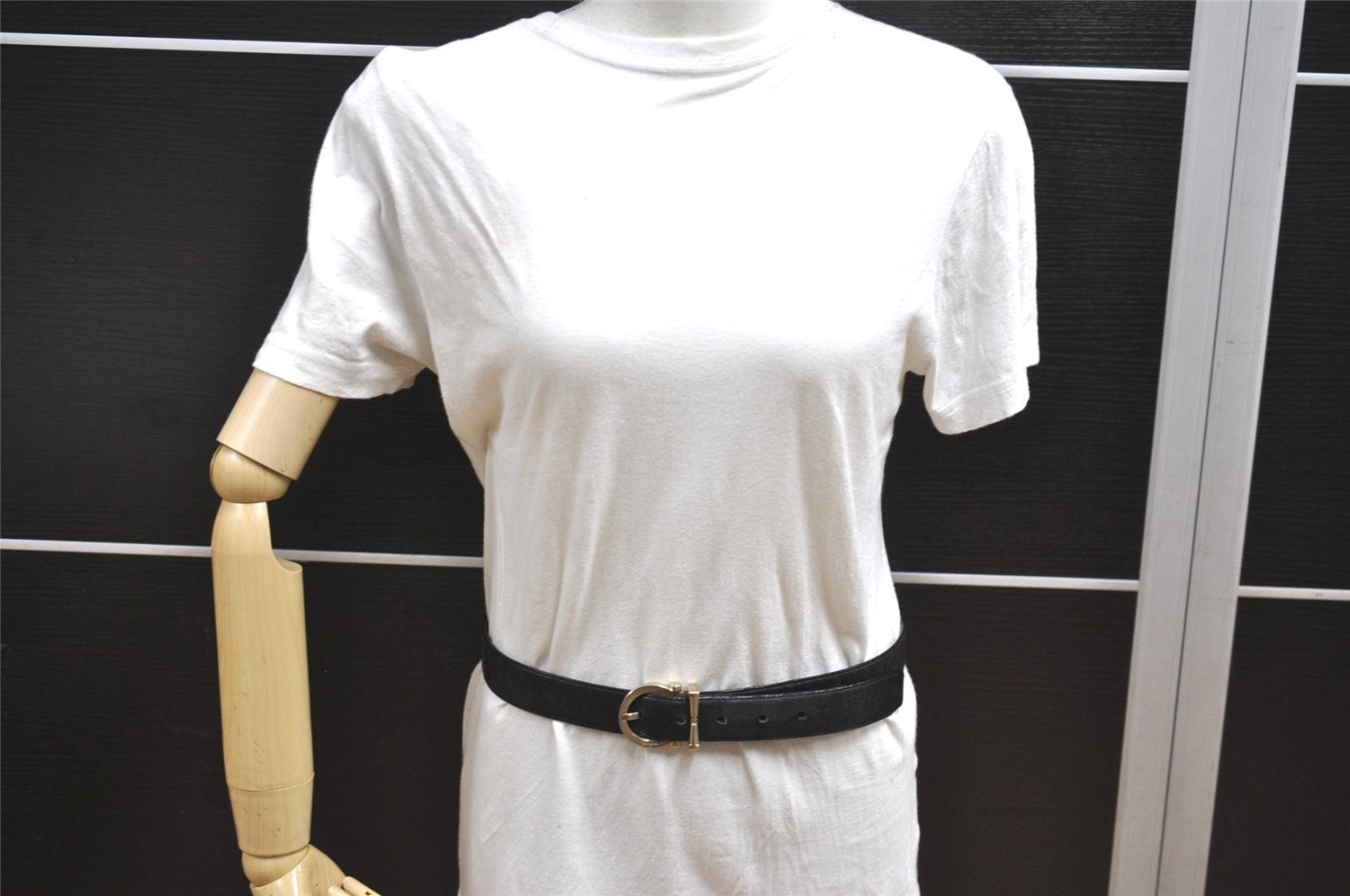 Auth Salvatore Ferragamo Belt Leather Reversible 31.5-35.4