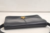 Authentic GUCCI Horsebit Shoulder Cross Body Bag Purse Leather Navy Blue 4463K