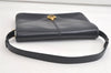 Authentic GUCCI Horsebit Shoulder Cross Body Bag Purse Leather Navy Blue 4463K
