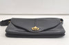 Authentic GUCCI Horsebit Shoulder Cross Body Bag Purse Leather Navy Blue 4463K