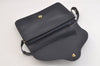 Authentic GUCCI Horsebit Shoulder Cross Body Bag Purse Leather Navy Blue 4463K