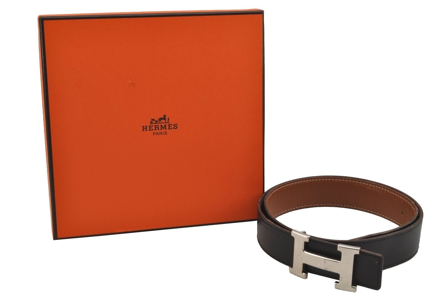 Authentic HERMES Constance Leather Belt Size 80cm 31.5