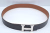 Authentic HERMES Constance Leather Belt Size 80cm 31.5" Black Brown Box 4464J