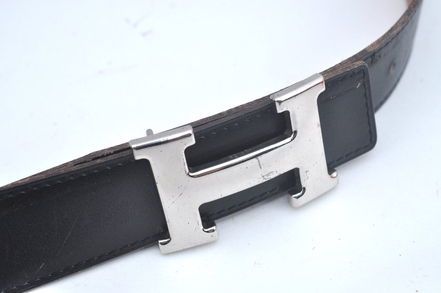 Authentic HERMES Constance Leather Belt Size 80cm 31.5