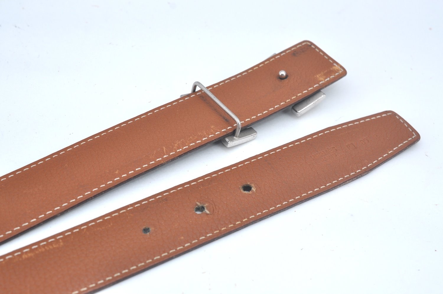 Authentic HERMES Constance Leather Belt Size 80cm 31.5