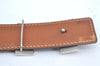 Authentic HERMES Constance Leather Belt Size 80cm 31.5" Black Brown Box 4464J