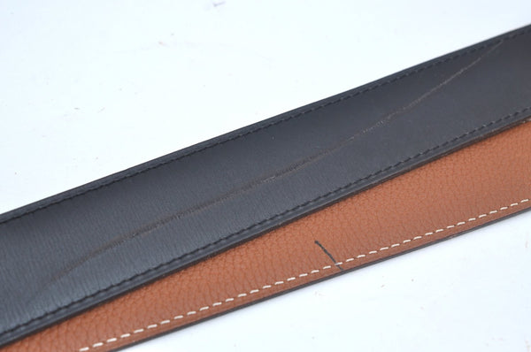 Authentic HERMES Constance Leather Belt Size 80cm 31.5" Black Brown Box 4464J