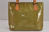 Authentic Louis Vuitton Vernis Houston Shoulder Bag Light Green M91005 LV 4466J