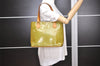 Authentic Louis Vuitton Vernis Houston Shoulder Bag Light Green M91005 LV 4466J