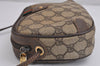 Authentic GUCCI Web Sherry Line Shoulder Bag GG PVC Leather Brown Junk 4467J