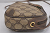 Authentic GUCCI Web Sherry Line Shoulder Bag GG PVC Leather Brown Junk 4467J