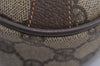 Authentic GUCCI Web Sherry Line Shoulder Bag GG PVC Leather Brown Junk 4467J