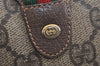Authentic GUCCI Web Sherry Line Shoulder Bag GG PVC Leather Brown Junk 4467J