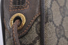 Authentic GUCCI Web Sherry Line Shoulder Bag GG PVC Leather Brown Junk 4467J