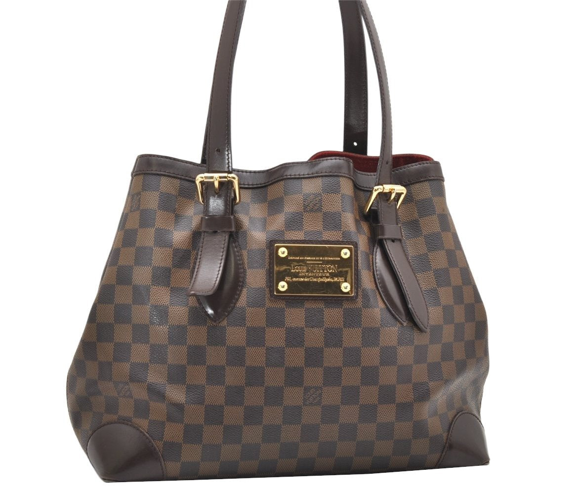 Authentic Louis Vuitton Damier Hampstead MM Shoulder Tote Bag N51204 LV 4467K