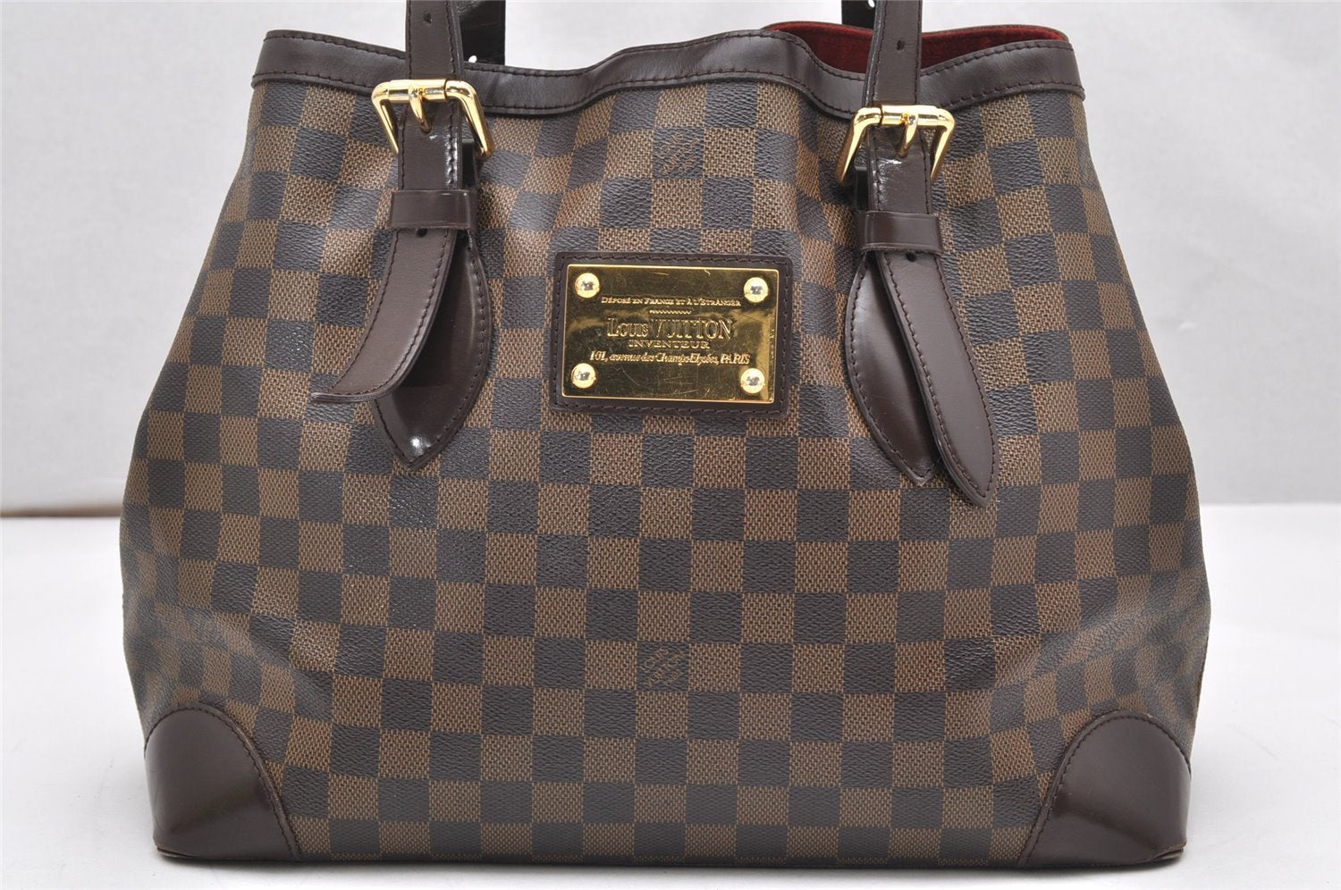 Authentic Louis Vuitton Damier Hampstead MM Shoulder Tote Bag N51204 LV 4467K
