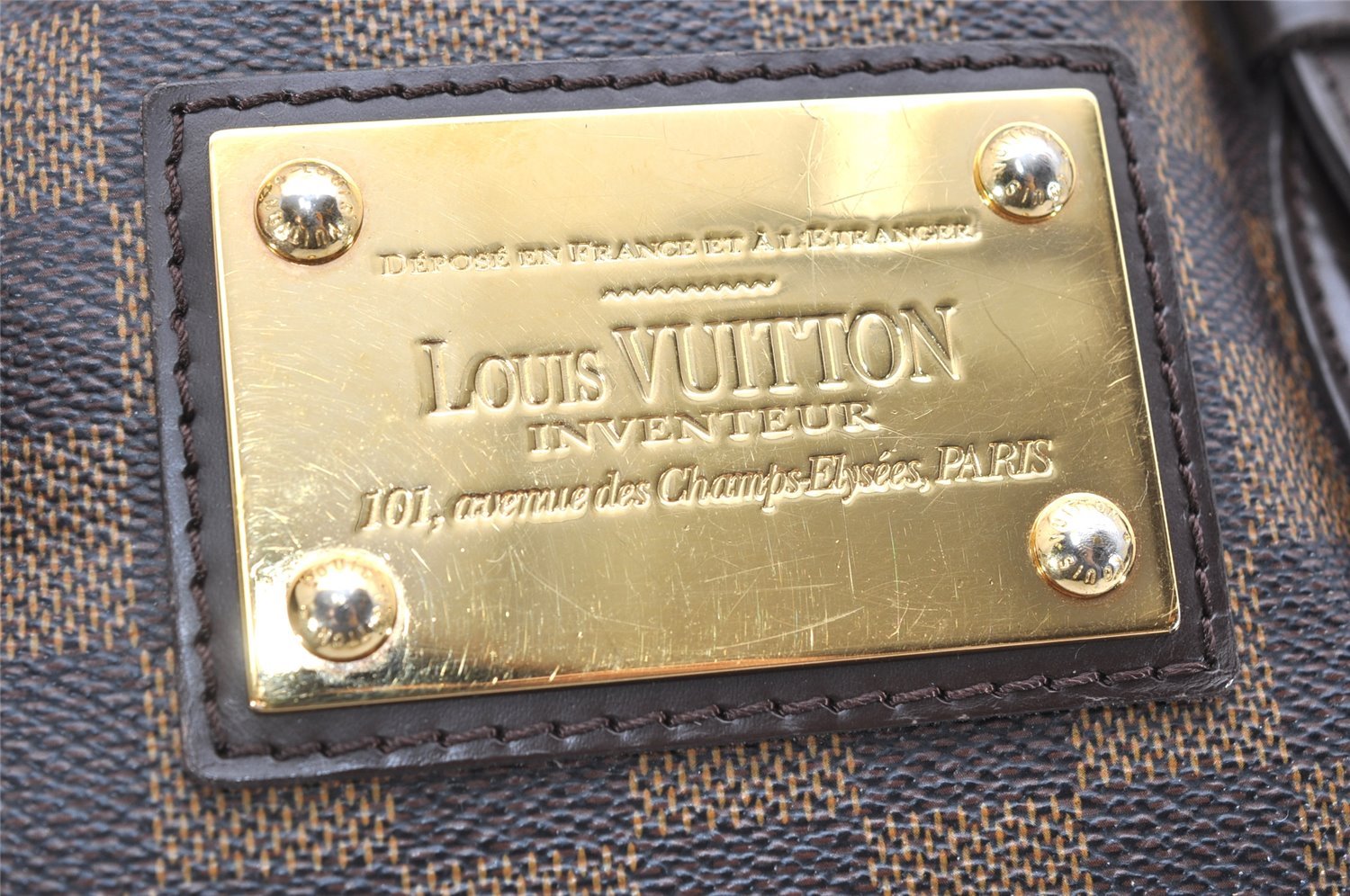 Authentic Louis Vuitton Damier Hampstead MM Shoulder Tote Bag N51204 LV 4467K