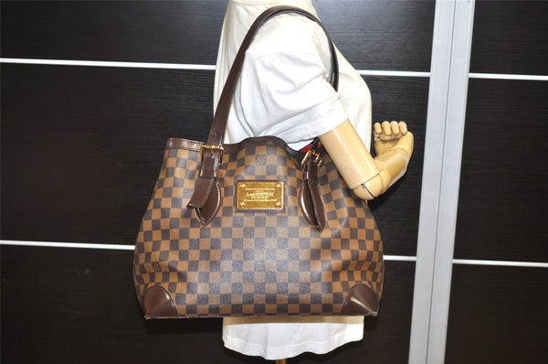 Authentic Louis Vuitton Damier Hampstead MM Shoulder Tote Bag N51204 LV 4467K