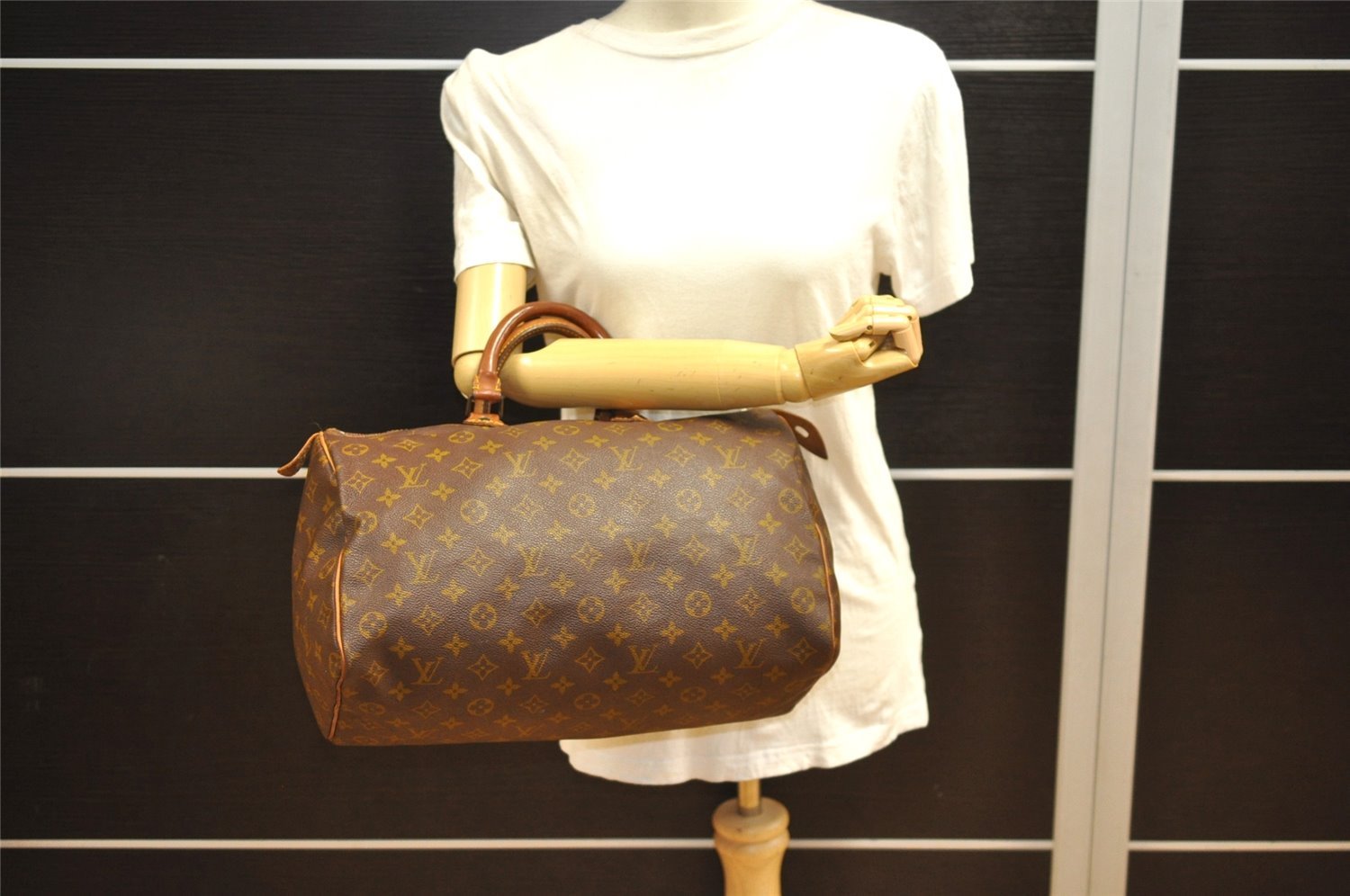 Authentic Louis Vuitton Monogram Speedy 35 Hand Boston Bag Old Model LV 4469J