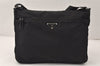 Authentic PRADA Nylon Tessuto Leather Shoulder Cross Body Bag Purse Black 4470K