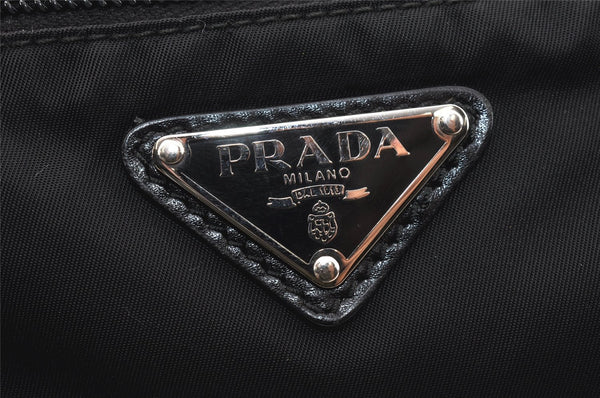 Authentic PRADA Nylon Tessuto Leather Shoulder Cross Body Bag Purse Black 4470K