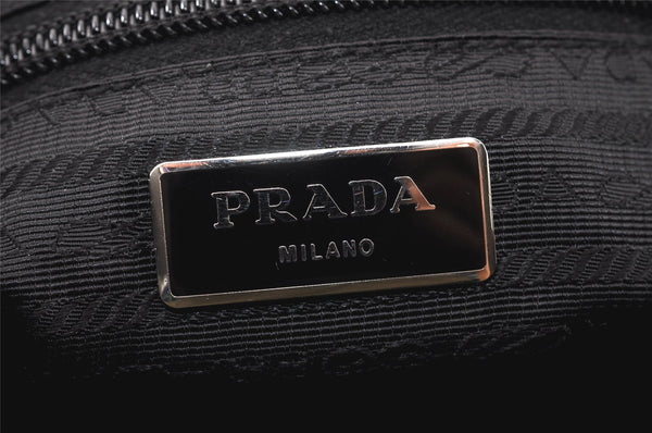 Authentic PRADA Nylon Tessuto Leather Shoulder Cross Body Bag Purse Black 4470K