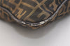 Authentic FENDI Vintage Zucca Shoulder Bag Nylon Leather Brown 4471J