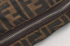 Authentic FENDI Vintage Zucca Shoulder Bag Nylon Leather Brown 4471J