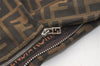 Authentic FENDI Vintage Zucca Shoulder Bag Nylon Leather Brown 4471J