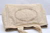 Authentic PRADA Vintage Canapa M Canvas Tote Hand Bag Beige 4471K