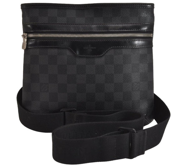 Authentic Louis Vuitton Damier Graphite Tomas Shoulder Cross Bag N58028 LV 4472J