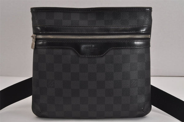 Authentic Louis Vuitton Damier Graphite Tomas Shoulder Cross Bag N58028 LV 4472J